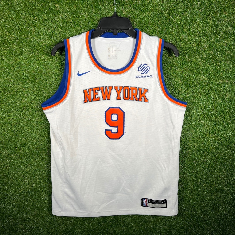 Nike RJ‎ Barrett New York Knicks Youth L Jersey White Association Edition